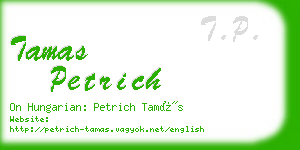 tamas petrich business card